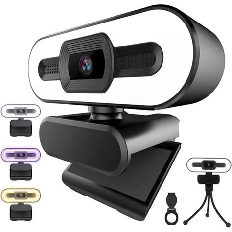 Webcams 2k Webcam 1080p Ring Light Full Hd Web Camera Pc Mac Laptripod
