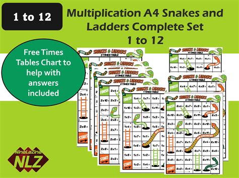 Snakes And Ladders Multiplication Game Printable Kids Game Etsy Uk