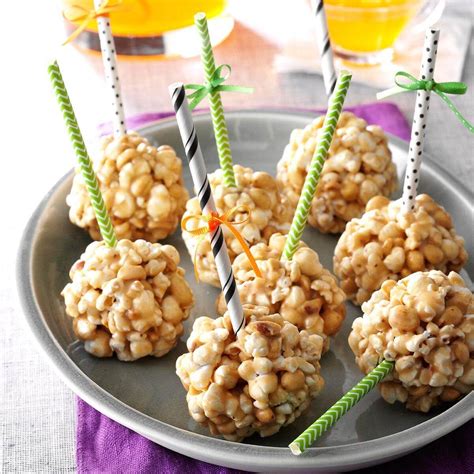 Peanut Butter Popcorn Balls Recipe Taste Of Home
