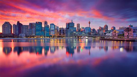 Sydney Skyline At Dusk Backiee