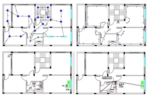 2 Bhk House Electrical Wiring And Plumbing Plan Design Cadbull