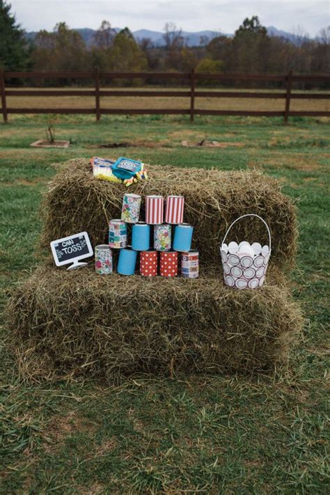 Diy Can Toss Game Lawn Game Basket Of Balls Included Diy Cans Game