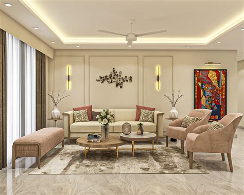 Contemporary Living Room Design With Wall Decor By Ddesignville Kreatecube