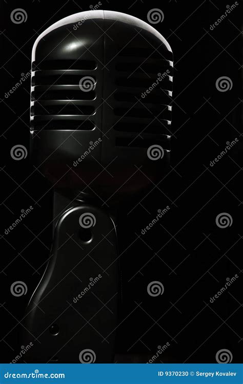 Black Microphone Stock Photo Image Of Open Black Speaker 9370230