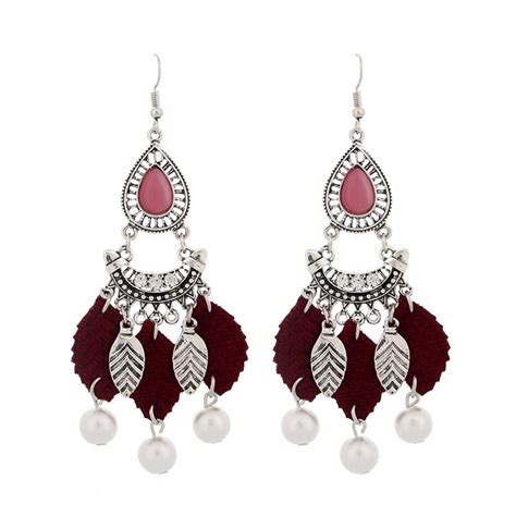 lovbeafas fashion ethnic bohemian drop long pearl earrings for women jewelry tassel drop crystal