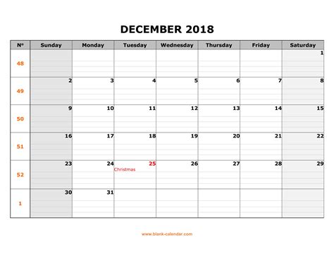 Printable Calendar With Large Boxes Calendar Templates