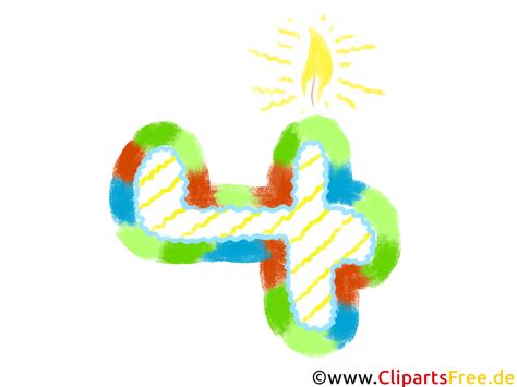 Die rationalen zahlen sind wieder eine erweiterung der bisherigen zahlenmenge. Zahl 4 zum Geburtstag Clipart, Bild, Grafik