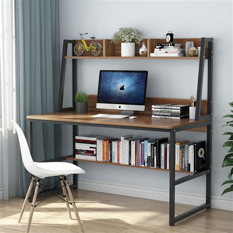 This desk is made of components that grant it elegance and durability. Tribesigns Computer Desk with Hutch and Bookshelf, 47 ...