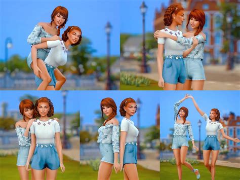 Sims Sisters Pose Pack At Katverse Cc The Sims
