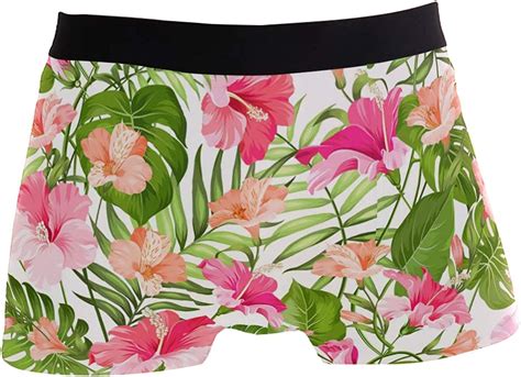 Ahomy Boxer Shorts Mens Underwear Tropical Hawaiian Flower Soft Fabric