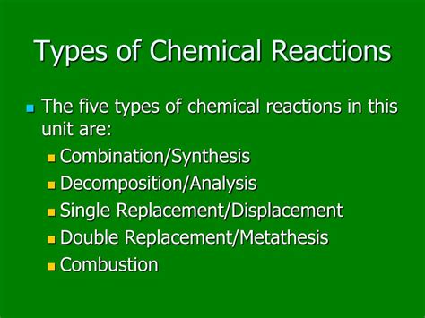 Types Of Chemical Reactions Classify Each Of These Reactions As