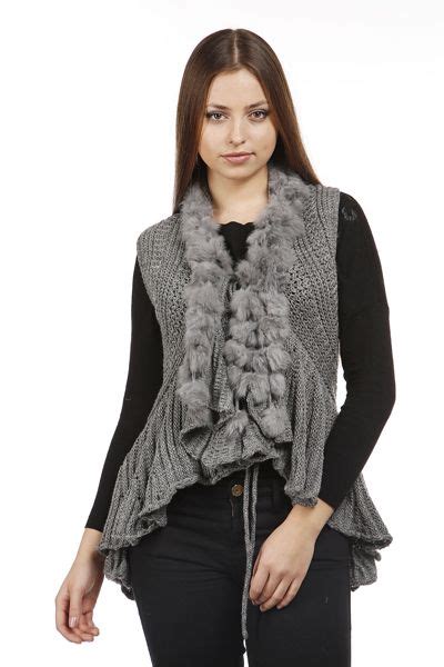 Sleeveless Knitted Waterfall Cardigan