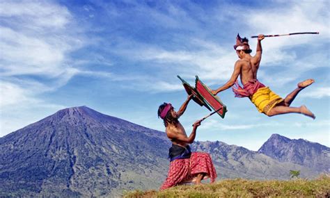 Peresean Rattan War Tradition Sasak Tribe Lombok Hello Indonesia
