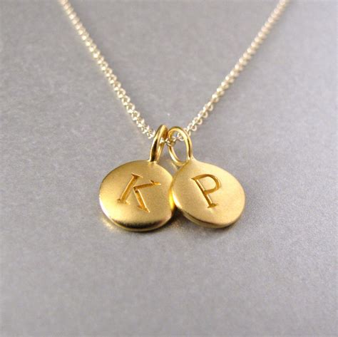 Gold 2 Initial Charm Necklace Initial By Tangerinejewelryshop
