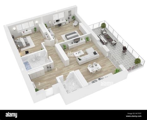 Plan Du Salon Vue Den Haut Intérieur Appartement Isolé Sur Fond Blanc