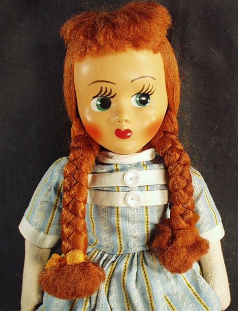 Vintage Cloth Doll With Red Hair And Original Clothes