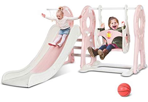 Buy Kingso Slide And Swing Set For Toddlers 4 In 1 Kids Slide Sturdy