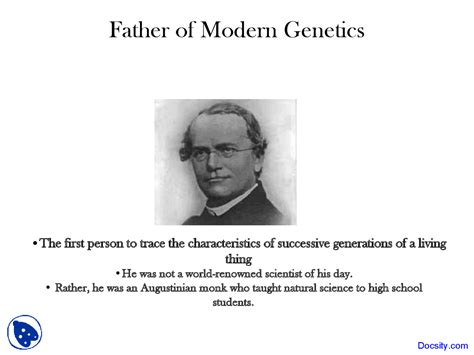 Father Of Modern Genetics Genetics Biology Lecture Slides Docsity