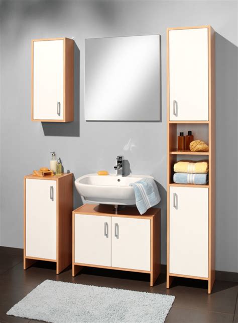 Meuble de salle de bain sous vasque/lavabo en bois mdf blanc comprenant 2 portes et 2 étagères à l'intérieur. Meuble sous lavabo Solo Hetre/blanc
