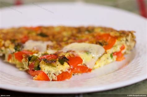 Red Pepper Green Onions And Cheddar Cheese Frittata Recipe