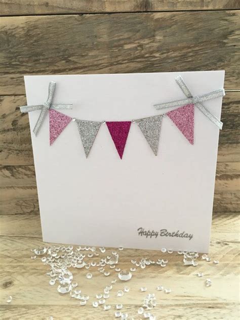 Handmade Birthday Card Bunting Glitter By Butterflyboxcards Handmade