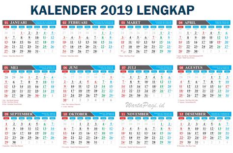 Kalender 2019 Coreldraw Editabel Legkap Jawa Hijriyah Dan Libur