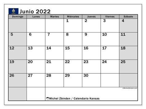 Calendario “” Impresión Junio 2022 Michel Zbinden Es