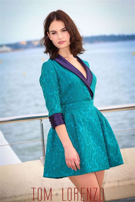 Lily James In Ulyana Sergeenko At War And Peace Cannes Photo Call Tom Lorenzo