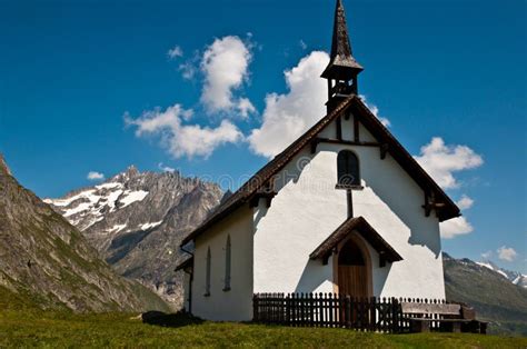 Small Church In The Mountains Stock Image Image Of Clouds