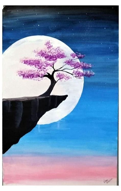 30 Easy Landscape Painting Ideas For Beginners Easy Tree Acrylic Pa