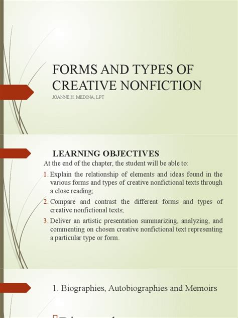Forms And Types Of Creative Nonfiction Pdf Essays Public Speaking