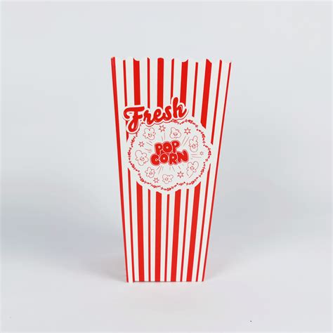 Customized Disposable Mini Red And White Color Plastic Popcorn Box