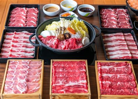 Premium Photo Beef Sukiyaki Set
