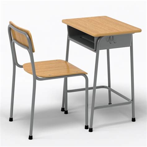 School Desk And Chair V2 3d Model 19 Max C4d Obj 3ds Fbx Free3d