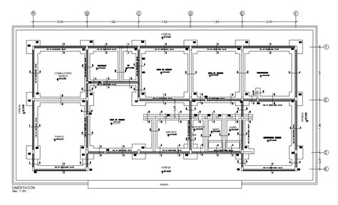 Medical And Clinic Building Foundation Plan Drawing Dwg File Cadbull