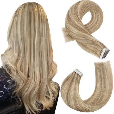 Moresoo Tape In Hair Extensions Real Human Hair Tape In Extensions Honey Blonde