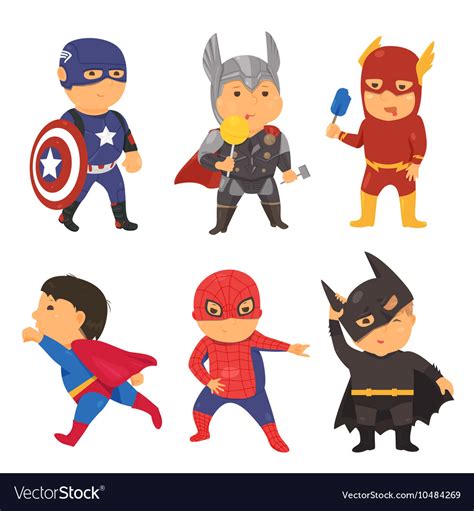 Cartoon Superhero Costume Kids Royalty Free Vector Image