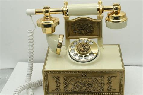 Vintage Western Electric French Style Rotary Phone Ivory Gold By Deco