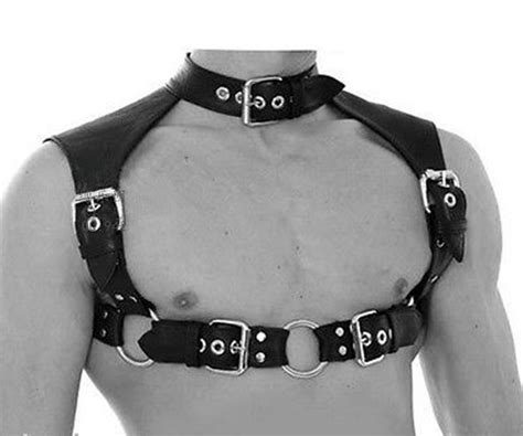 Leather Male Bondage Chest Harness Belt For Men Costume Fetish Body