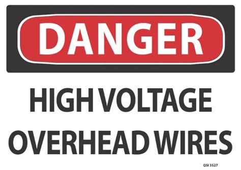 Danger High Voltage Overhead Wires Industrial Signs