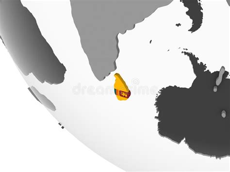 Sri Lanka Con La Bandera En El Globo Stock de ilustración Ilustración