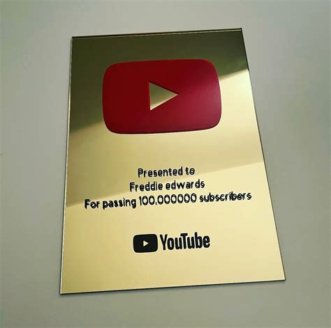 Gold Youtube Play Button Award Plaque To Reality