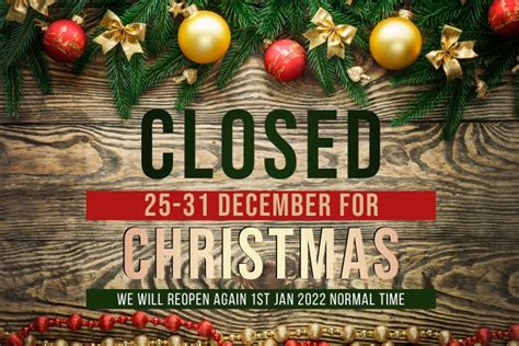 Christmas Shop Store Closed Design Template Postermywall