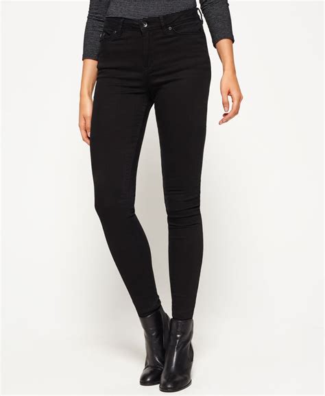 Womens Sophia High Waist Super Skinny Jeans In Black Superdry