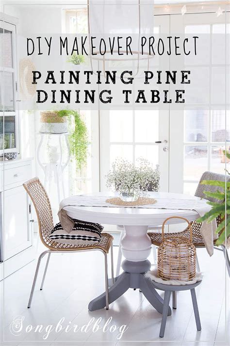 How to paint pine furniture. Pine table makeover - Songbird