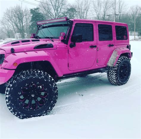 Hot Pink Jeep Pink Jeep Wrangler Pink Jeep Jeep Cars