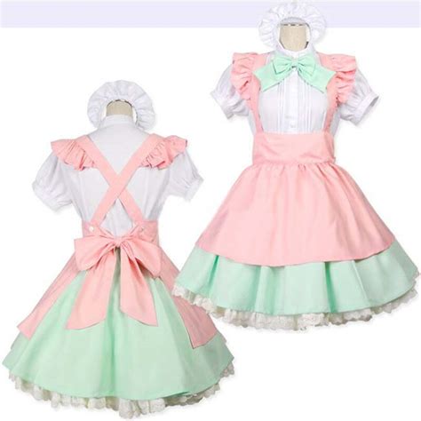 New Japan Anime Candy Colored Cafe Cosplay Costumes Princess Dresses