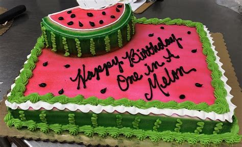 One In A Melon Birthday Cake Watermelon Birthday Party Theme