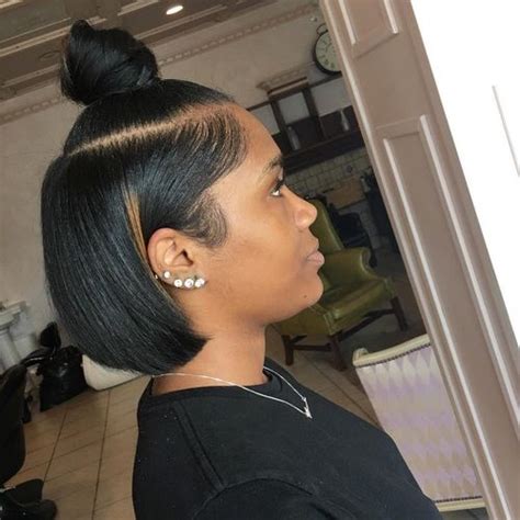 Straight up hairstyles for black ladies. ριηтєяєѕт: @GottaLoveDesss | Relaxed hair, Natural hair ...
