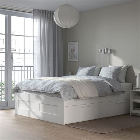 Brimnes Sängstomme Med Förvaring Vit 160x200 Cm Ikea